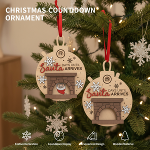 Christmas Countdown <b>Calendar</b> Wooden Pendant Holiday Home Decor Xmas Tree Hanging Ornament Winter Festival Gift Family Decor - Product Image 2