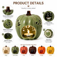 Support de bougie en céramique en forme de citrouille, lanterne décorative pour Halloween, décoration d'automne pour la maison, vente en gros