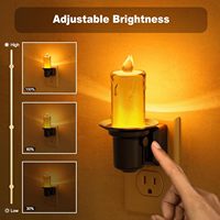 ZHILAI 1W LED Mini Bernsteinfarbenes Kerzenlicht mit Sensor, Helligkeitsregulierbar, Steckdosen-Nachtlicht für Schlafzimmer und Treppen