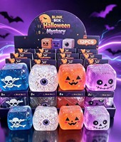 Bola Squishy Needoh Berkilauan Modis untuk Halloween, Tekstur Lembut Warna Cerah, TPR Ice Cube Puzzle Fidget