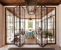 Portes pliantes en verre intérieures, cloisons pliantes en verre pour bureau, centre commercial, salle de réunion