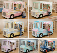 Imagination Children's Food Truck Play Room Wooden Food Truck Playhouse for Kids Indoor Pretend Restaurant Dramatic Play Center