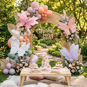 Set di 4 Grandi <span class=keywords><strong>Farfalle</strong></span> Decorative in Tulle Artificiale per Matrimoni, Baby Shower e Feste di Compleanno - Product Image 3