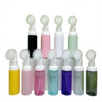 Bouteilles PET blanches en mousse avec pompe, en stock, 30ml/60ml, Bouteilles transparentes rouges pour mousse 50ml, Bouteilles de distribution étiquetées pour nettoyant visage