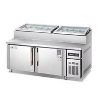 Refrigerador Comercial con Mostrador de Acero Inoxidable, Enfriador de Pizza, Congelador para Ensaladas