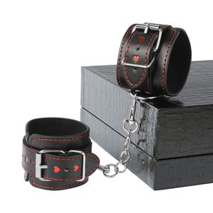 Sex Toys Manette Regolabili in Pelle per Giocattoli Sessuali per Donne e Coppie con Fibbia e Gancio per BDSM <span class=keywords><strong>Bondage</strong></span> e <span class=keywords><strong>Accessori</strong></span> Esotici - Product Image 1