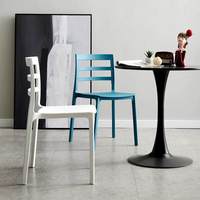 Chaise de salle à manger en plastique PP, matériau vierge à fibres longues, empilable, imperméable, résistante aux taches, chaise de bureau pour la maison, le café, le restaurant