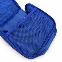 Trousse de Toilette Suspendue Oxford 600D Bleu Royal Résistante à l'Eau, avec Crochet Pivotant Intégré et Poches en Maille Respirante pour Hôtel et Voyage