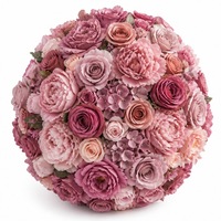 Composition florale moderne de haute qualité en soie artificielle, boule d'hortensias et de roses, centre de table de mariage, taille personnalisable