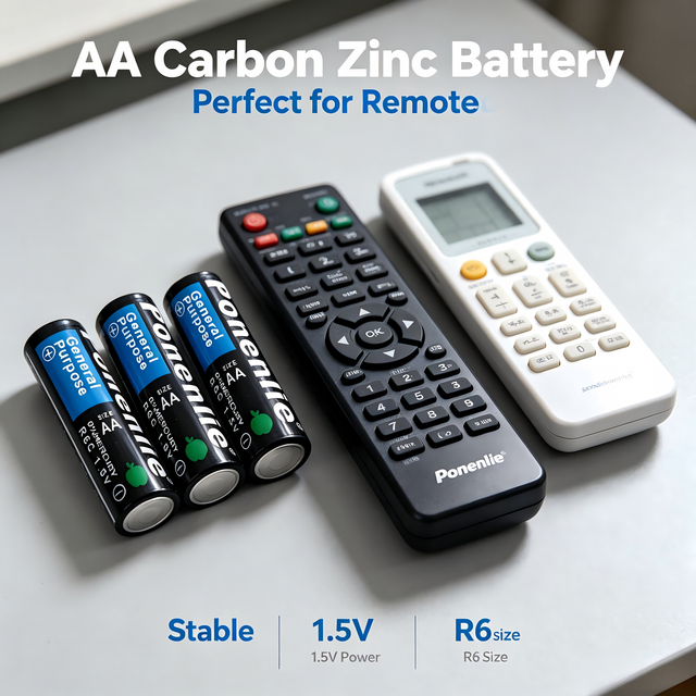 AA R6 UM3 1.5V Carbon Zinc Battery Heavy Duty Leak Proof Dry Cell Export Standard Packing
