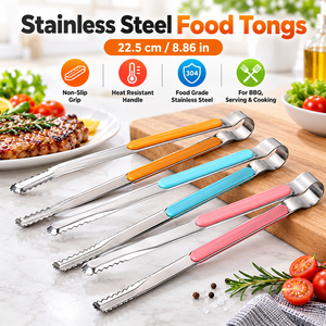 Juego de Pinzas para Barbacoa Multifuncionales de Acero Inoxidable con Mango Suave al Tacto, Aptas para Alimentos, con Logotipo Personalizable, Buena Calidad - Product Image 1
