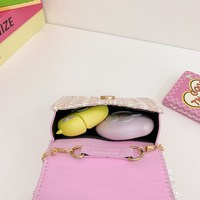Tas tangan kecil anak perempuan, tas tangan mutiara pita lucu, tas selempang Mini mutiara untuk anak-anak, tas tangan rantai mode baru 2026