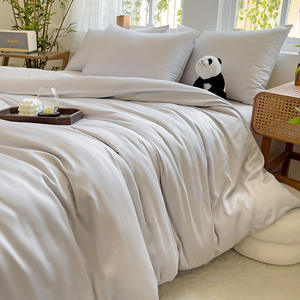 Toptan Ev %100 Bambu Örgü Ekolojik Yatak Örtüsü Seti Yumuşak ve Pürüzsüz Serinletici Yorgan Kılıfı Modern 300 Tel Sayısı Her Mevsim - Product Image 2