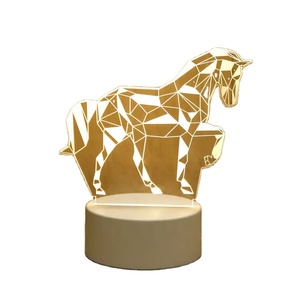 Veilleuse Créative DIY à Illusion 3D pour Chambre d'Enfant, Lampe <span class=keywords><strong>de</strong></span> <span class=keywords><strong>Table</strong></span> LED en Acrylique avec Base - Product Image 1