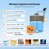 Capteur de niveau d'eau et de liquide submersible ME202RSP avec panneau solaire, WiFi 2.4G et 433MHz, affichage LED de la température, alerte de batterie faible et application Tuya