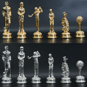 <span class=keywords><strong>Jeu</strong></span> <span class=keywords><strong>d</strong></span>'échecs et de Go en métal sur le thème du golf avec effet 3D et design de luxe - Product Image 2