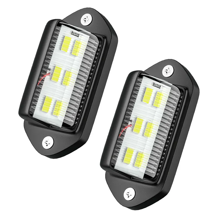 6led Auto Nummerplaat Verlichting 12-24V Led Zijmarker 6500K Wit Waarschuwingssignaal Licht Waterdicht Voor Suv Trucks Trailers