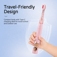Cepillo de Dientes Eléctrico Infantil con Diseño de Dibujos Animados, Bonito y Portátil, con Luz LED, Popular, Resistente al Agua, Cepillo de Dientes Inteligente para Niños