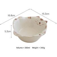 Assiette à dîner en céramique et porcelaine en forme de chat de dessin animé, faite à la main, décoration créative pour la maison, cadeau pour les fêtes, le petit-déjeuner, les desserts et les collations
