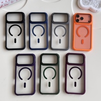 Étui de protection magnétique antichoc en acrylique transparent rigide avec support pour lentille en verre pour iPhone 17 Air 16 15 14 13 12 11 Pro Max Plus