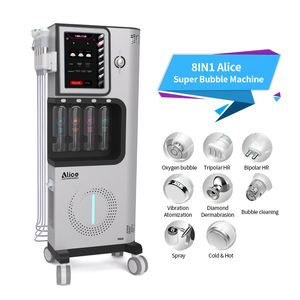 Hot Selling Top Quality 8 in 1 Alice Bubble Water Hydro Oxygen Deep Cleaning Oxygen Facial Machine Jet Water Beauty Facial - Product Image 1