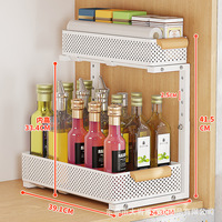 Ventes directes d'usine Étagère de rangement noire à deux niveaux Étagère de rangement de cuisine amovible pratique
