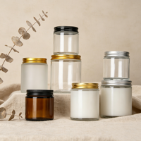 Pot à bougie en verre d'art moderne 120 ml, cylindre multicolore, bouchon à vis décoratif unique, vente en gros d'usine, artisanat