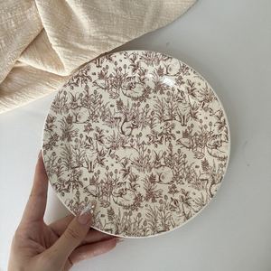 Assiette en céramique vintage française, assiette à dessert, assiette à gâteau pour le thé de l'après-midi - Product Image 3