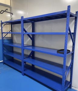 Blue Steel Storage Rack With Powder Coating Durable <b>Shelving</b> <b>Unit</b> Assembled 4 Tier Warehouse Rack - Product Image 4