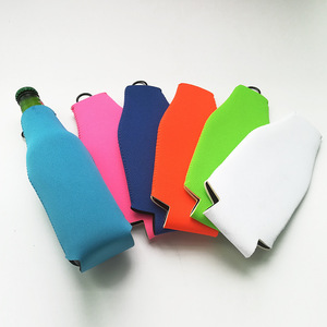 Màu Sắc Tinh Khiết Tùy Chỉnh Logo In Neoprene Cách Nhiệt Chai Bia Cooler Tay Áo Với Zipper - Product Image 1