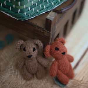 Crochet tricoté nouveau-né photographie ours Amigurumi Teddy peluche posant poupée bébé Photo accessoires photographe aide - Product Image 4