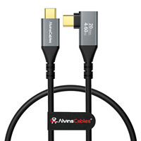 Câble USB-C, câble de données USB3.2 Gen 2x2 20 Gbps, charge PD 3.1 240 W, vidéo 4K/60 Hz, [Ultra-souple] Câble USB-C à angle droit