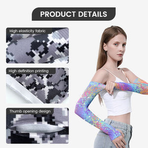 Manchons de <span class=keywords><strong>bras</strong></span> unisexe d'été rafraîchissants pour le sport, le cyclisme, protection solaire UV, séchage rapide, respirants, en Spandex/Nylon, par sublimation - Product Image 2