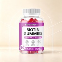 Gommes à mâcher à la biotine Muhua Premium 5000 mcg, haute puissance, végétariennes, 60 gommes par flacon