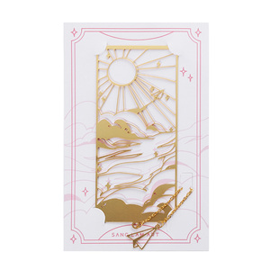 Cá Nhân Tùy Chỉnh Bookmark Mạ Vàng Phẳng Hollow Nghệ Thuật Kẽm Hợp Kim 2D Kim Loại Bookmark Với Bao Bì Thẻ - Product Image 4