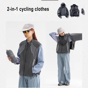 Custom Logo Two-in-One Multi-Functional Cycling Jacket Loose <b>Sunscreen</b> Clothing for Outdoor Spring Zip for Couples - Product Image 6