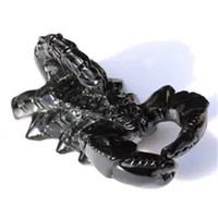 Scorpion sculpté à la main en obsidienne noire naturelle de 11 cm, pierre de guérison en cristal de quartz, artisanat pour la décoration intérieure