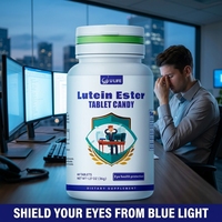 Tablet Kunyah Rasa Blueberry Pendukung Kesehatan Mata, Lutein Ester, Penyaring Cahaya Biru, Antioksidan, Kejernihan Penglihatan, Formula Harian
