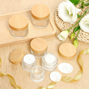 Oem Chất Lượng Cao Cho Thực Phẩm Nước Giải Khát Nước Trái Cây Kem Mật Ong Lưu Trữ 5G 10G 15G 20G 30G 50G 100G Mỹ Phẩm Lọ Thủy Tinh Với Nắp Bằng Gỗ - Product Image 3