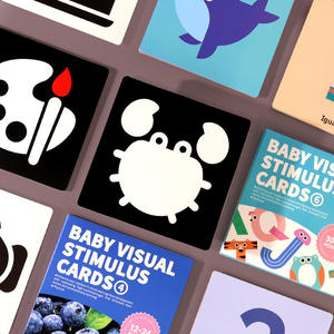 <span class=keywords><strong>Cartes</strong></span> d'apprentissage pour bébés à contraste élevé, noir et blanc, colorées, stimulation sensorielle visuelle, pour bébés de 0 à 36 mois - Product Image 5