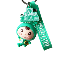 Breloque de sac en PVC 3D en forme de personnage enfantin joyeux, porte-clés mascotte de dessin animé pour cadeaux promotionnels de maternelle