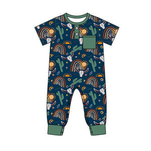 प्रीऑर्डर कस्टम बेबी लड़कों टॉडलर वेस्टर्न काउबॉय ग्रीन कॉटन पॉकेट शर्ट शीर्ष कैक्टस पैंट बुटीक कपड़े सेट - Product Image 5