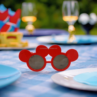 Nouvelles lunettes de soleil en plastique rouges et noires, accessoires photo pour souris, pour fêtes d'enfants, Noël, anniversaires et Nouvel An