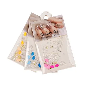 Nóng Bán Móng Tay Nghệ Thuật Trang Trí 6 Bags/set Hợp Kim Kim Loại AB Stones Hỗn Hợp Đóng Gói 3D Huỳnh Quang Màu Rhinestone