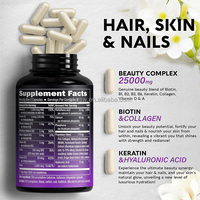Capsules de biotine, kératine et collagène en marque privée OEM pour les soins de la peau, des cheveux et des ongles, complément alimentaire, capsules de biotine pour la croissance des cheveux