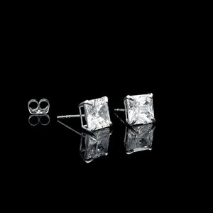 VVS Moissanite GRA certificate 925 <b>Silver</b> 18K gold plate Princess Cut loose diamond Claw Setting Earrings Trendy Fashion Jewelry - Product Image 1