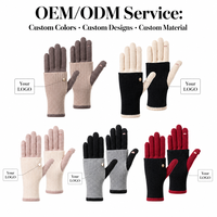 Gants longs d'hiver pour femmes avec logo personnalisé, compatibles avec les écrans tactiles, pour un usage quotidien et les activités de plein air