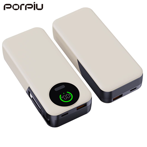 PORPIU工場卸売2025新品高品質10000mAhパワーバンクPD 22.5W高速充電ポータブルパワーバンク内蔵ケーブルLED - Product Image 1