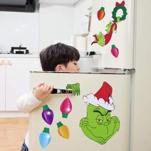 Imán Reflectante para Coche con Diseño de Grinch Navideño 2024, Imán Promocional para Refrigerador, Venta Caliente - Product Image 1