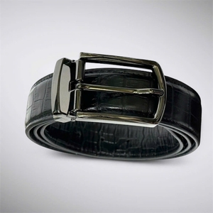 Ceinture en cuir classique pour homme, texture crocodile, boucle à ardillon unique, ceinture décontractée et formelle, fabriquée au Vietnam - Product Image 6